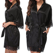 Silk V-Neck Kimono Robe: Luxurious and Elegant Nightwear for Women